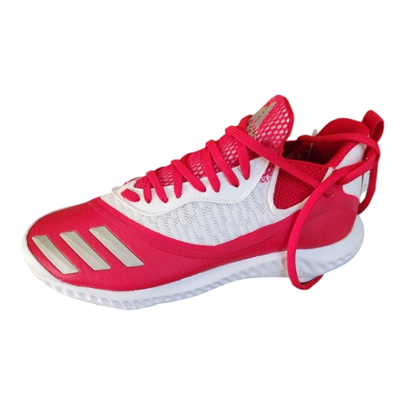 Adidas Men's Icon V Bounce Iced Out Baseball Red and White Cleats, Size 7-1/2 - Picture 14 of 15